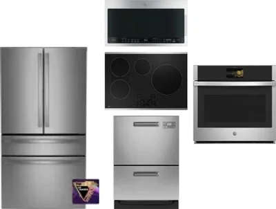 5 Piece Package Includes Refrigerator, Cooktop, Wall Oven, Microwave And Dishwasher